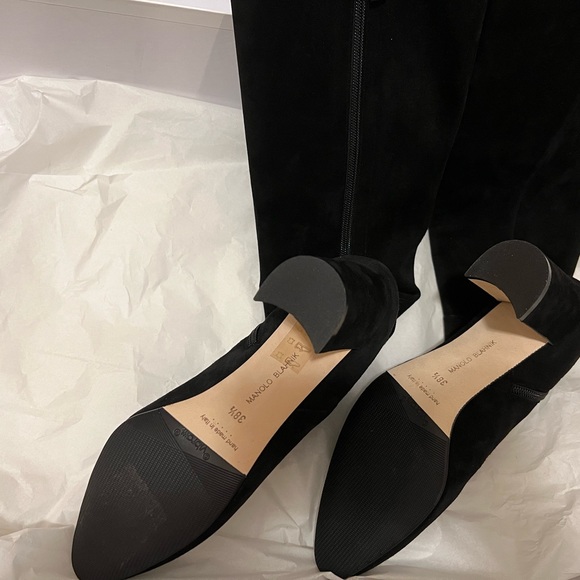 BNIB Manolo Blahnik Tall Knee Pita Suede Leather Boots - Picture 4 of 16